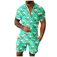 thumbnail image 2 of WILLBEST Traje Informal Corto para Hombre Oktoberfest de Verano A La Moda, con Solapa y Manga Corta, Transpirable, Cómodo y con Estampado de Taza., 2 of 5