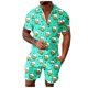 thumbnail image 2 of WILLBEST Traje Informal Corto para Hombre Oktoberfest de Verano A La Moda, con Solapa y Manga Corta, Transpirable, Cómodo y con Estampado de Taza., 2 of 5