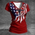 thumbnail image 6 of Felirenzacia Women's 4 of July Graphic T Shirt Basic Printed Round Neck Short Sleeves Tailored Tee Top Wine,L, 6 of 6