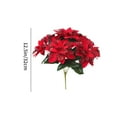 thumbnail image 3 of HongHeng 7 forks Christmas Glitter Poinsettia Artificial Bushes 12.5 Inch Poinsettia Flowers Bushes Poinsettia Plants Christmas Decorations Ornaments for Indoor Outdoor (Red), 3 of 6