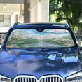 thumbnail image 4 of ALAZA Mountains Paint Windshield Sun Shade Car Foldable Sun Visor Block UV Rays Protector 53"x23.5", 4 of 8