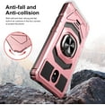 thumbnail image 4 of Compatible for Nokia C100 Case with Tempered Glass Screen Protector [Military Grade] Ring Car Magnetic Mount Kickstand Shockproof Phone Cover - Pink, 4 of 7