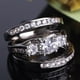 thumbnail image 2 of Las mujeres Sparkling Set Zirconia Anillo Anillo de Promesa Set Zirconia Anillo Anillo de Compromiso Tres Piezas Set, 2 of 2