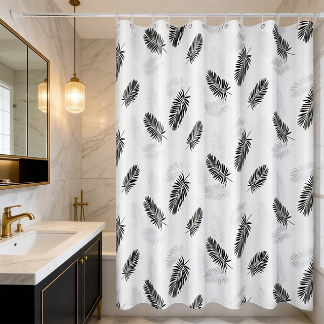 weibbin Waterproof Plastic Shower Curtain for Bathroom Dry Wet Separation, 31.5x70.87 Inches, Gray