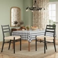 thumbnail image 2 of Barara King Mid Century Modern Dining Chairs Set of 2 with Sturdy Metal Frame and Woven Rope Seats for Kitchen and Restaurant Dining Room Use, Beige & Black, 2 of 5