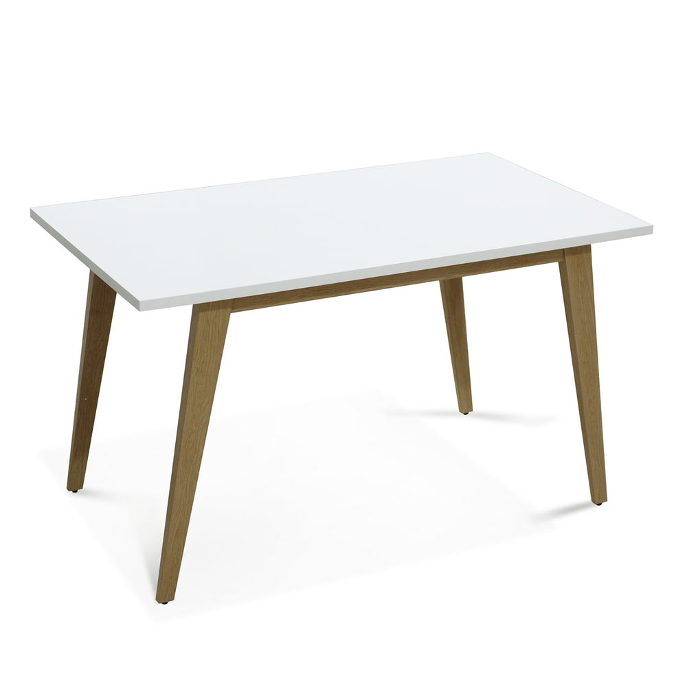 51" Midcentury Modern Rectangular Wood Dining Table, White Walmart