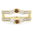thumbnail image 2 of Dazzlingrock Collection 0.80 Carat (ctw) 14K Champagne & White Diamond Ladies 3 Stone Wedding Band 3/4 CT, Yellow Gold, Size 10, 2 of 4