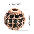 thumbnail image 2 of Unique Bargains Perles de Strass, Lot de 8 Perles Rondes de Zircon 6mm pour Fabrication de Bijoux (Noir - Or Rose), 2 of 7