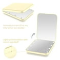thumbnail image 3 of Wobane Pocket Mirror, 1X/3X Magnification LED Compact Travel Makeup Mirror with Light,Yellow, 3 of 7