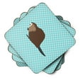 thumbnail image 2 of Carolines Treasures BB8047FC Eurasian Beaver Blue Check Foam Coaster, Set of 4, 2 of 3