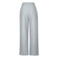 thumbnail image 5 of Lmnyox Casual Cotton Linen Pants for Women Wide Leg Elastic Waist Lounge Pants Summer Vacation Palazzo Pants, 5 of 6