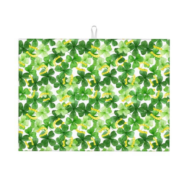 Balery Happy St. Patrick's Day Alfombrilla de Secado para Cocina, 18x24 Pulgadas, Súper Absorbente para Platos y Encimeras
