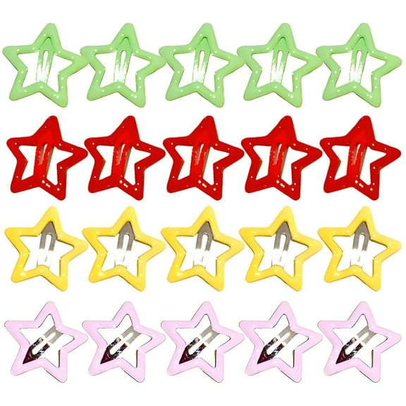 DESIGNICE 20Pcs Baby Hair Clips,Creative Star Element Barrettes,Ideal Everyday Wear Cute Hair Clips,Colormixing1