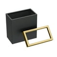 thumbnail image 2 of Gatco Elevate Stainless Steel 3.18 Gallon Rectangle Wastebasket Open Removable Lid, Matte Black/Brushed Brass, 2 of 5