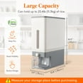thumbnail image 3 of Dispensador de arroz Lifewit de 25,4 libras (11,3 kg) x 2 x 25 L, sin BPA, gris, 3 of 8