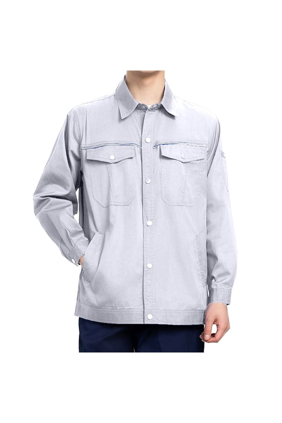 Men Jacket Men's Stitching Drawstring Hooded Slim Fashion Jacket Coat Outwear Workwear Jacket Jacket Coats , Gray , L