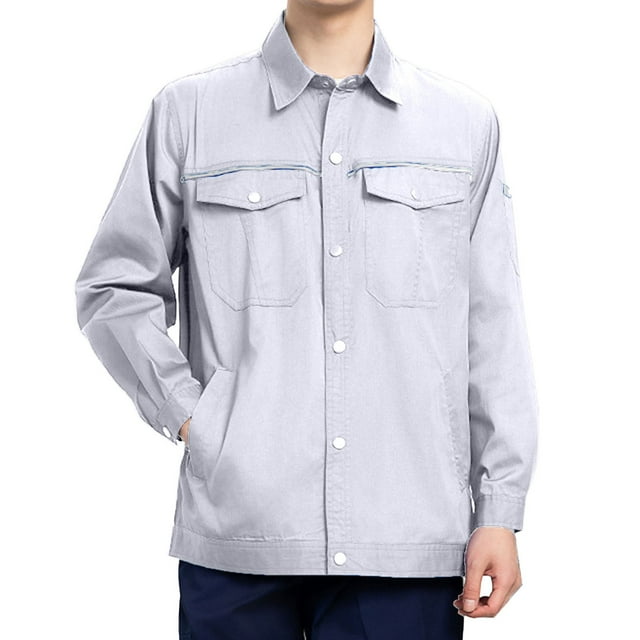 Men's Hooded Jacket, Slim Fit Drawstring Workwear Coat with Zipper Pocket - Cotton Blend Polyester Lining for Outdoor Active Utility, Machine Washable Multi-Size