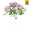 thumbnail image 4 of Djiypn 2 Packs Rose Artificial Flowers, Silk Rose Flowers 7 Bundles Fake Flowers Bulk for Centerpiece Table Wedding Party Home Decor, Purple, 4 of 7