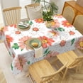 thumbnail image 2 of MIZHONA Pink White Tablecloth Rectangle,Orange Flower Table Cloth for Kitchen Dinner Decor,60"x102", 2 of 5