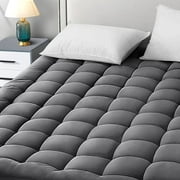 EASELAND Olympic Queen Mattress Pad Pillow Top Mattress Cover Quilted Fitted Mattress Protector Cotton Top 8-21" Deep Pocket Expanded Mattress Topper (66x80 Inches,Dark Grey)