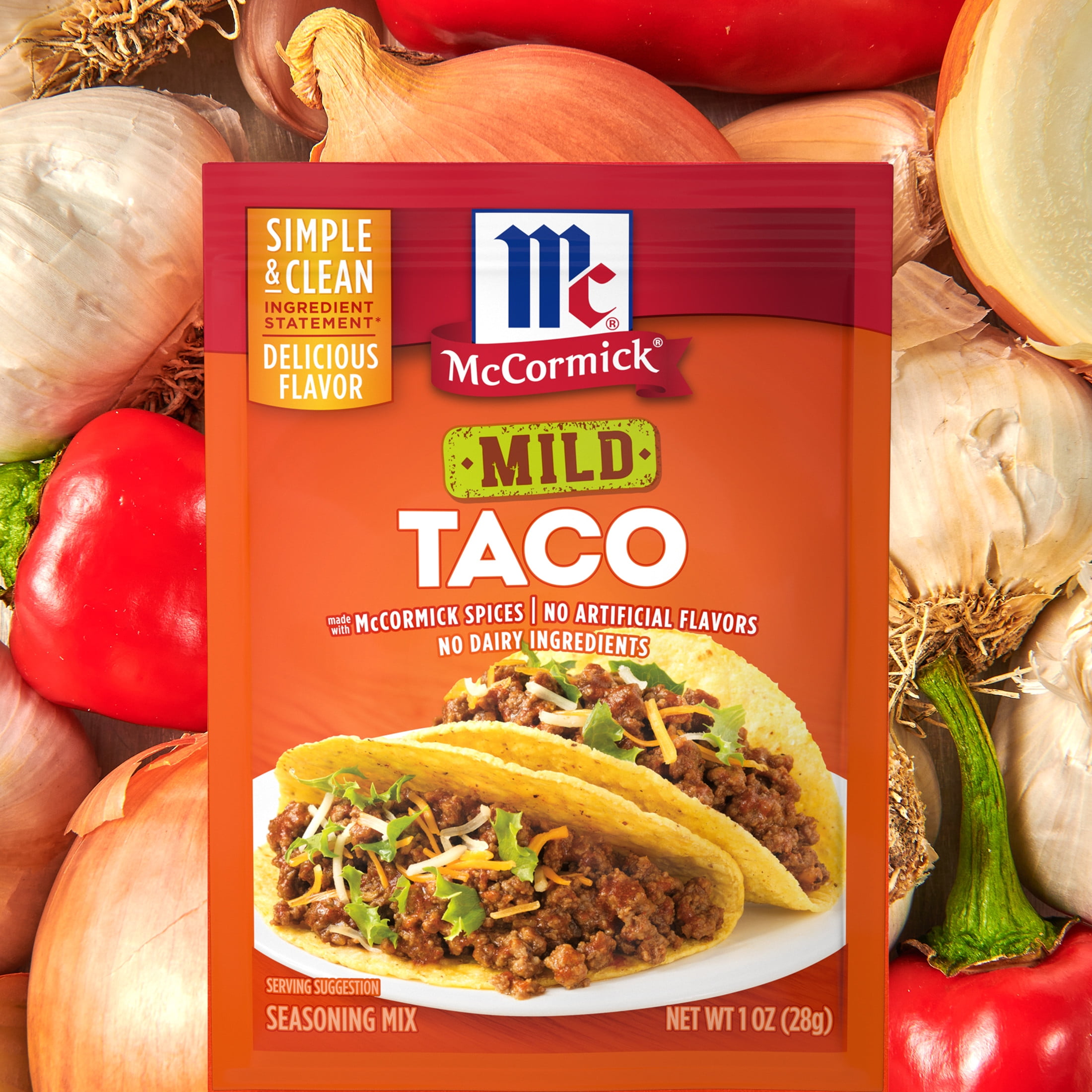 (24 pack) McCormick Mild Taco Seasoning Mix, 1.0 oz Packet