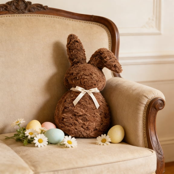 Gqtwoy Easter Cute Bunny Toy Pillow, Super Soft Heating Pillow, Plush Decorative Cushion, Cozy Sofa Bed Accessory, Adorable Bunny Shape, Warm and Comfortable Pillow