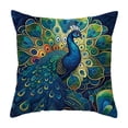 thumbnail image 2 of Vintage Peacock Drawing Embroidered-style Decorative Pillow Cover, Polyester Cushion Case for Sofa Bedroom Living Room Home Decor Throw Pillow, 2 of 6