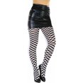 thumbnail image 7 of ToBeInStyle Women's Harlequin Checkered Diamond Pattern Opaque Tights - Black/White, 7 of 7
