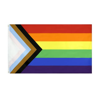 FRF Pride Flag for Outdoor, 3x5 Double Sided LGBTQ Flag Progress Pride  Flag, Lesbian Flags Rainbow Gay LGBT Banner for Wall Community Support  House