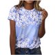 thumbnail image 2 of Fiudx Liquidación de Ahorros de Verano Camiseta Estampada a La Moda para Mujer, Blusa de Manga Corta, Tops Informales con Cuello Redondo, 2 of 4