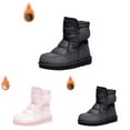 thumbnail image 5 of Otqutp Children Soft Bottom Sneakers Girls Boys Snow Boots Outdoor Warm Comfortable Non Slip Mid Calf Padded Small Big Kids Winter Shoes(Black,2.5-3 Years), 5 of 7