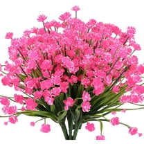 Morttic 6 Bundles Artificial Flowers for Outdoors UV Resistant Plastic Flowers Fake Plants Spring Flowers in Bulk for Indoor Outdoor Cemetery Home Wedding Vase Pots Decorations (Pink)