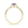 thumbnail image 2 of ANGARA Natural 0.7 Ct. Amethyst with Diamond Classic Engagement Ring in 14K Yellow Gold for Women (Ring Size: 8), 2 of 8