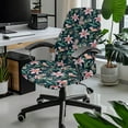 thumbnail image 2 of Xoenoiee Lily Leaf Pattern Office Chair Cover Stretchable Desk Chair Cover Thick Checked Jacquard High Back Office Seat Cover Universal Rotating Chair Cover, L, 2 of 6