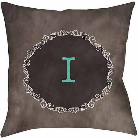 Thumbprintz Chalkboard Scroll Monogram Turquoise Decorative