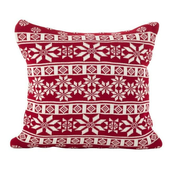 Saro Lifestyle Winter Snowflake Nordic Design Accent Cushion Poly Filled Throw Pillow