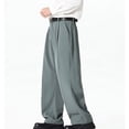 thumbnail image 7 of Mifsaly Mens Casual Dress Pants Loose Fit Pleated Wide Leg Trousers Lightweight Comfortable Relaxed Office Work Fashion Slacks with Side Pockets Gray,XL, 7 of 7