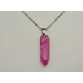 thumbnail image 6 of Natural Handmade Crystal Necklace Silver Tone Blue Agate, Pink Agate, Purple Agate, 6 of 7