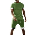 thumbnail image 2 of Short Sets for Men Short Sleeve Crewneck T Shirt and Bermuda Shorts 2 Piece Matching Set Mens Summer Outfits, 2 of 5