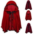 thumbnail image 4 of oqasdz Halloween Girls Coats Red Cape Hood Cos Hooded Cape Children Performance Lace Edge Short Cloak Top Coat Outwear Size -, 4 of 4