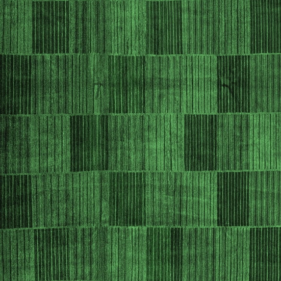 Ahgly Company Indoor Square Checkered Emerald Green Modern Area Rugs, 5' Square