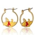 thumbnail image 3 of Disney Winnie-the-Pooh Hoop Earrings for Women Official License, 18k Gold Flash-Plated Winnie the Pooh Earrings, Pooh Gifts, 3 of 4
