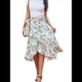 thumbnail image 1 of Falda Midi con Abertura y Volantes en el Bajo, con Nudo y Estampado Floral Bohemio para Mujer Flores L, 1 of 10