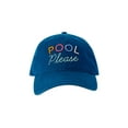 thumbnail image 3 of Time and Tru Women's Teal Embroidered Pool Please Washed Cotton Twill Baseball Hat, 3 of 3