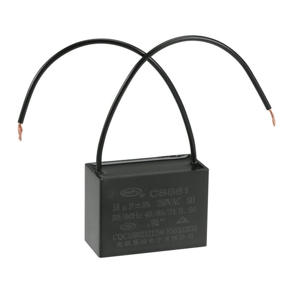 Uxcell 16uF 250V AC 2 Wires CBB61 Ceiling Fan Capacitor 1 Pack