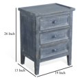 thumbnail image 5 of Rena Side End Table with 3 Drawers- 19 Inch Rustic Blue Mahogany Wood, 5 of 5