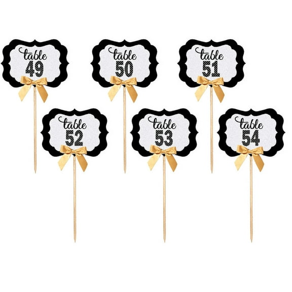Table Numbers 49-54 Table Decoration Party Centerpiece Picks