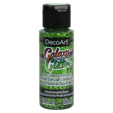 UPC: 0766218112163 | DecoArt Galaxy Glitter Paint – Extraterrestrial Green  2 oz