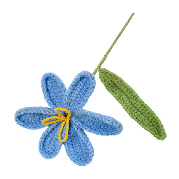 Tulipán de ganchillo con tallo y hoja, adorno floral de hilo para tejer a mano, regalo para el Día de la Madre, cumpleaños y Navidad.