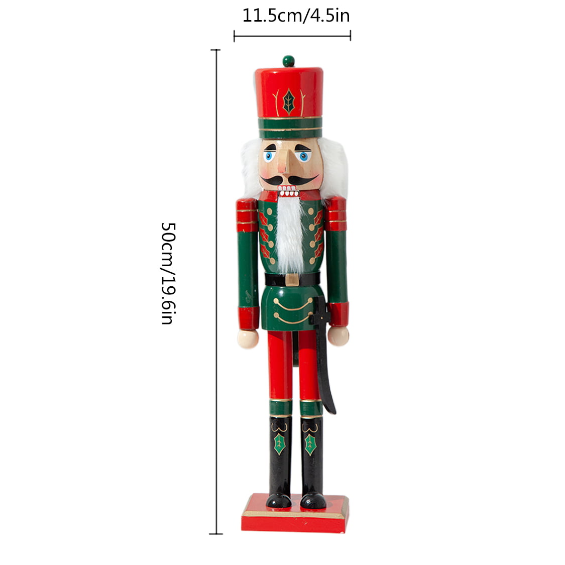 CampHiking Nutcracker Christmas Decorations,38CM/50CM Large Christmas Nutcracker Soldier/Drummer/King Wooden Ornaments Gifts Toys For Childrens Kid Room Home Decor 